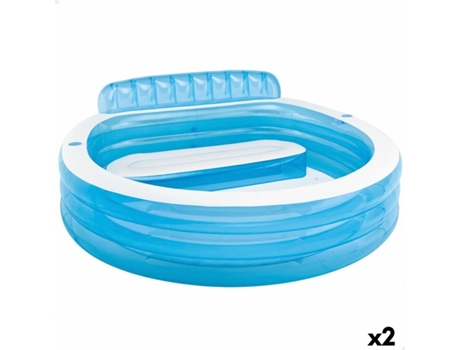 Piscina Hinchable Intex Sillón Azul Blanco 590 L 229 x 79 x 218 cm (2 Unidades)