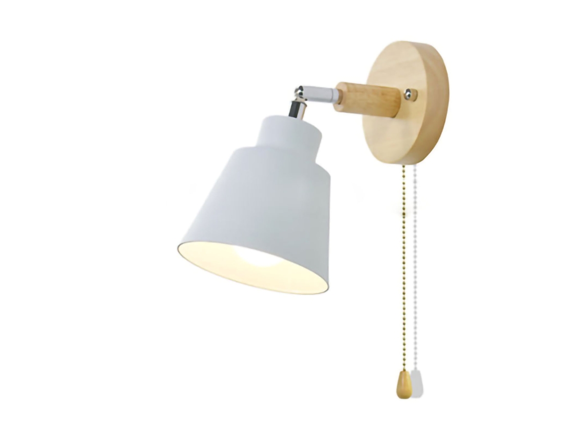 2026-lámpara De Pared Abs E27 Estilo Nórdico Moderno Con Interruptor Para Cocina Sala Dormitorio Blanco