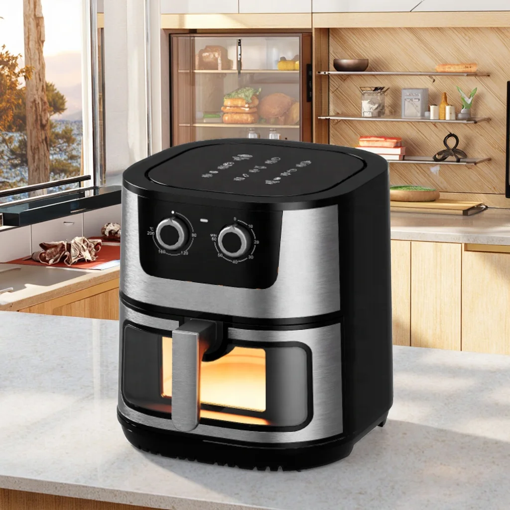 Horno De Cocina Comercial De Acero Inoxidable De 15 Litros, Freidora De Aire Eléctrica Pequeña Y Parrilla.