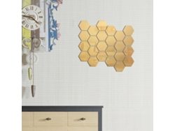 Rebe-32pcs Pegatinas De Espejo Hexagonales Removibles Decorativas De Acrílico Para Pared Dormitorio Baño Sala
