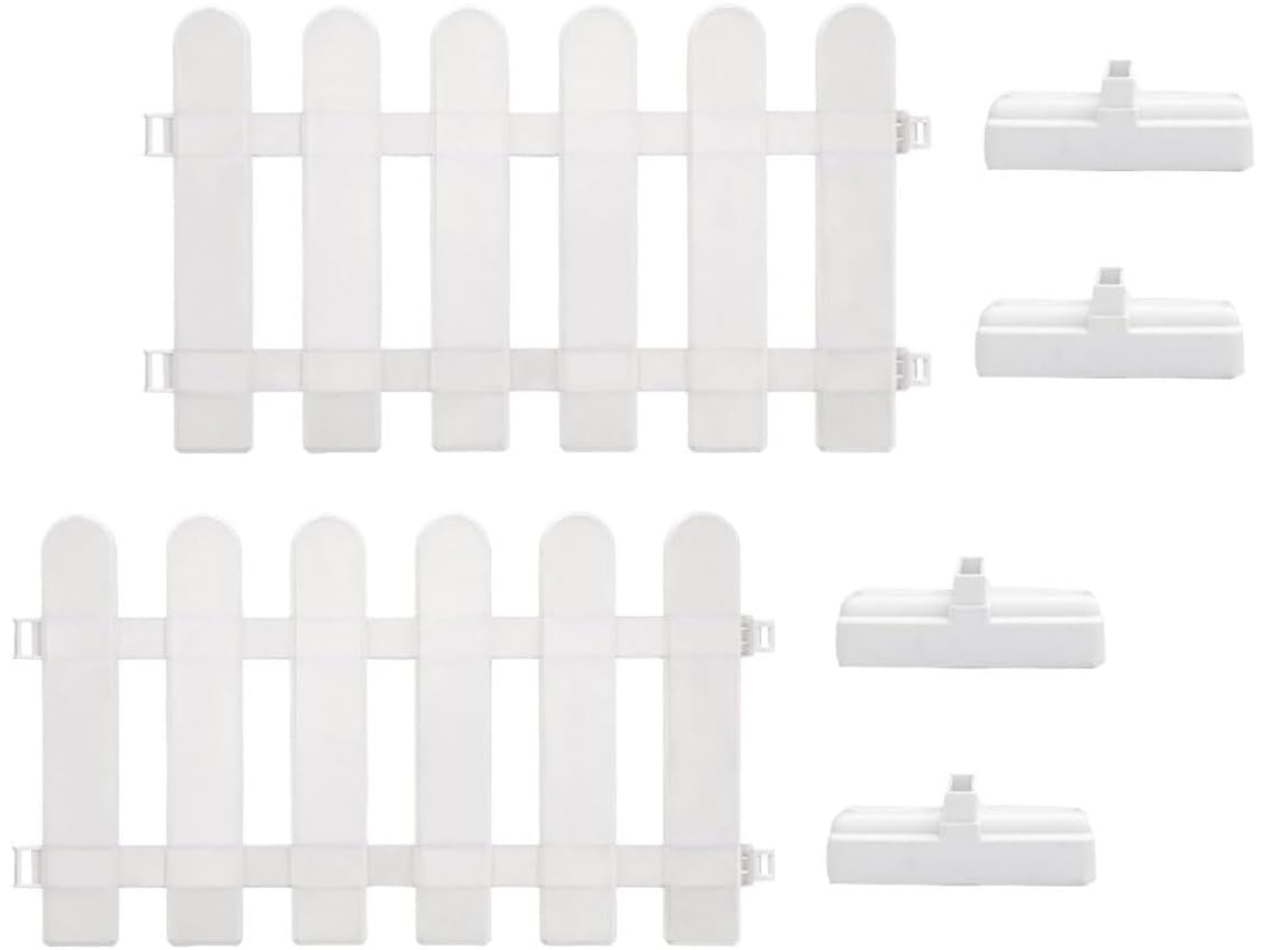 Valla De Jardín De Pvc Inoomp, Color Blanco, 1 Juego, Con Fácil Conexión Y Función De Bricolaje, Ideal Como Borde De