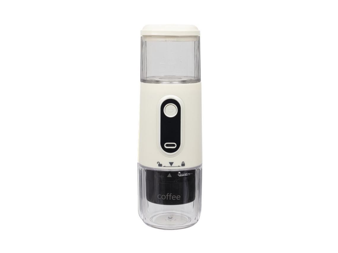 Cafetera portátil 3 en 1 con bomba, cápsula de extracto concentrado en polvo, doble uso, color beige Cuich