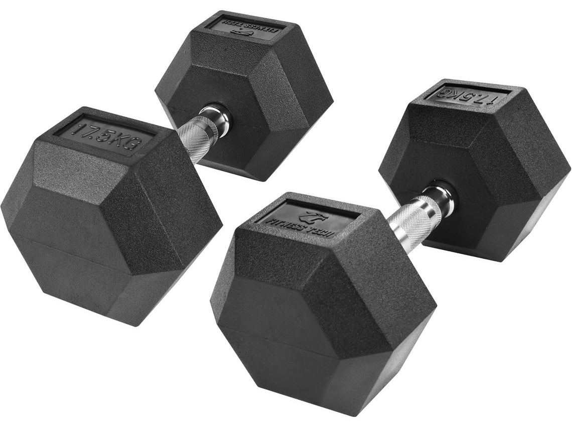 Mancuernas hexagonales 17,5kg Fitness Tech Set 2 Unidades