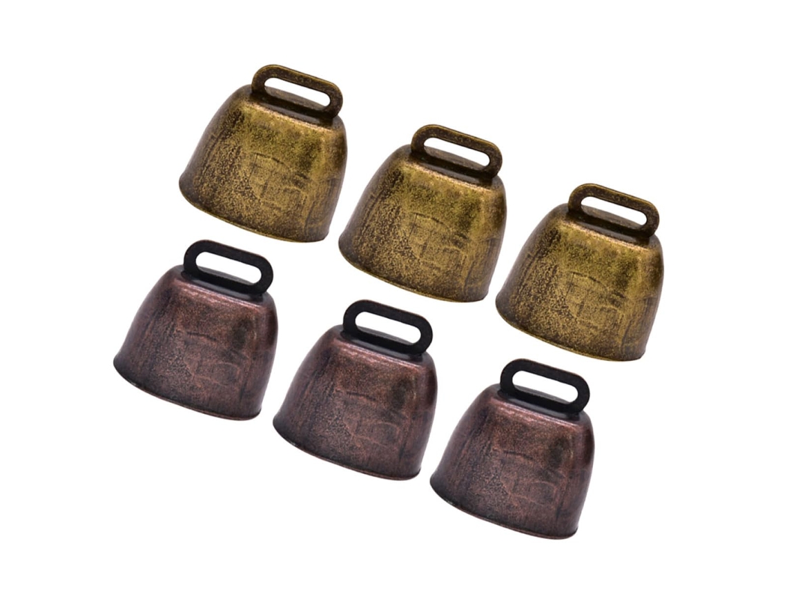 Conjunto De 6 Sinos Para Gado E Ovelhas, Ornamentos De Bronze Antigo Para Pendurar.