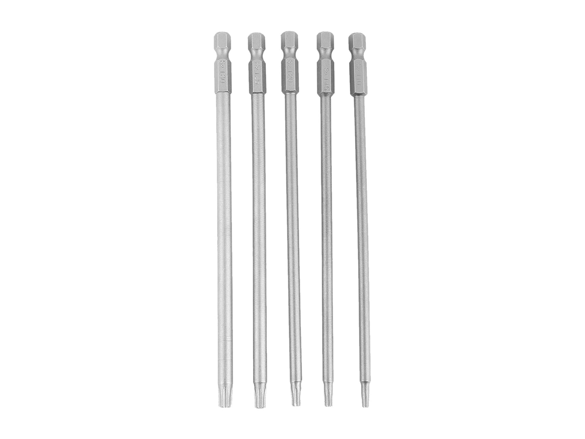 Kit de puntas de destornillador de estrella de seguridad magnética T10-T30 1/4'' 150 mm 5 piezas