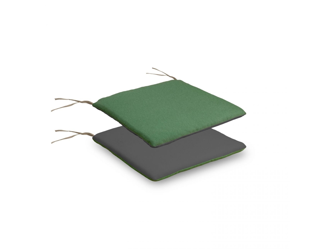 Cojín reversible de silla Verde - Gris 38 x 3 x 42 cm