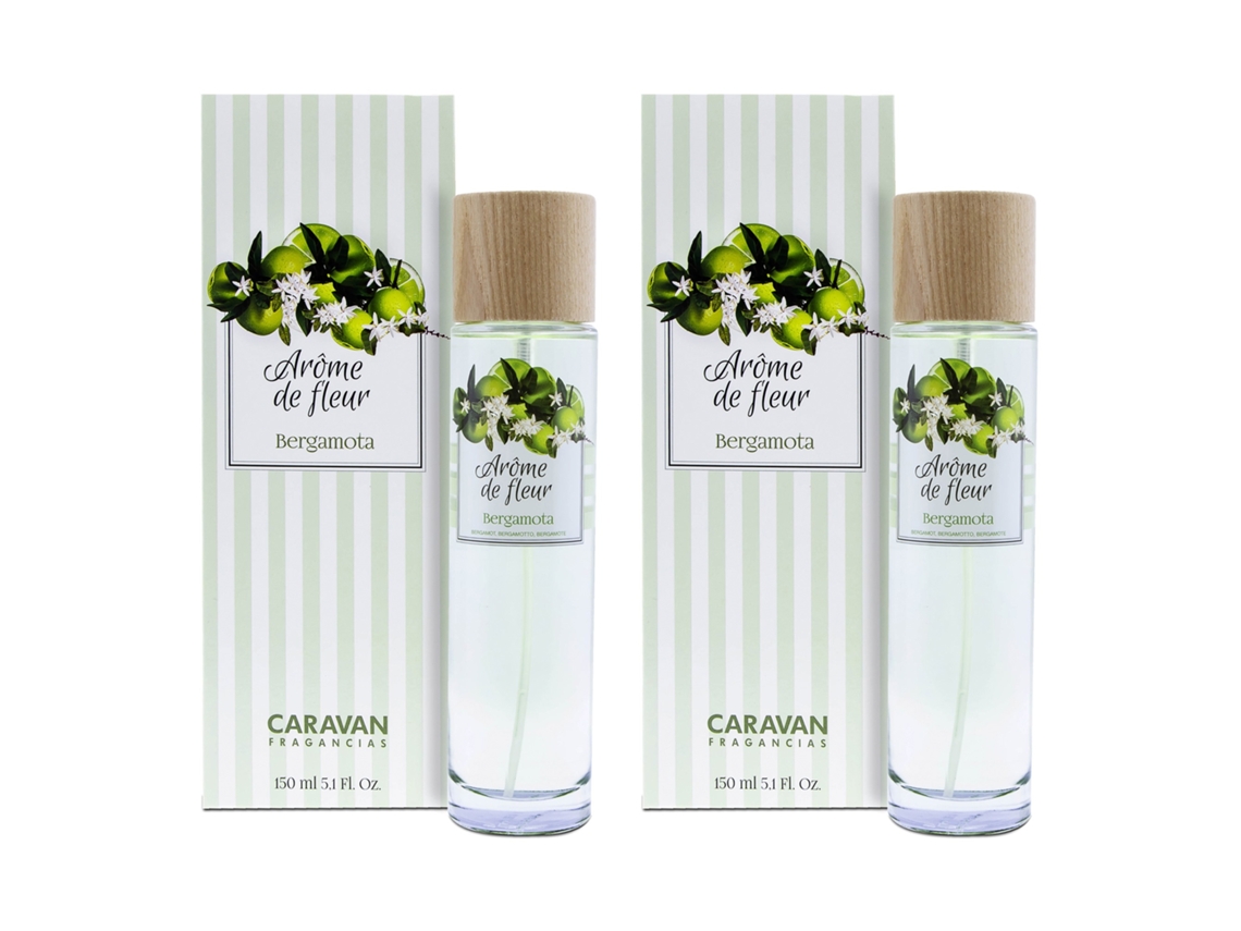 Set de 2 Frascos 150 ml arome de fleur bergamota CARAVAN