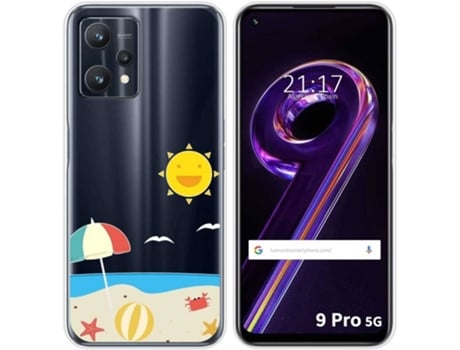 Carcasa para Realme 9 Pro 5G TUMUNDOSMARTPHONE Dibujos Transparente Playa Multicolor