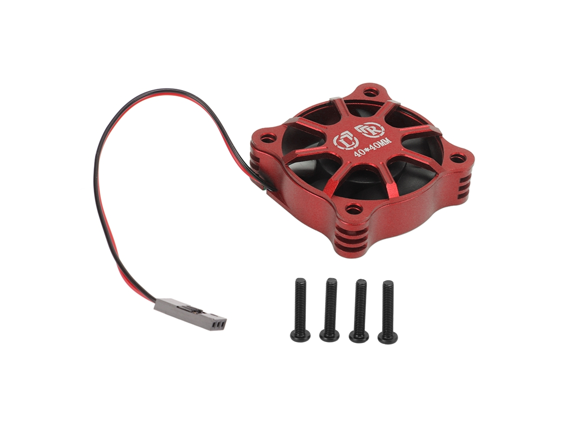 Ventilador de refrigeración de aluminio para coches RC 1/10 1/12 1/8 Rojo