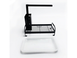 Organizador para fregadero Organizador de cocina de acero inoxidable (negro, L)