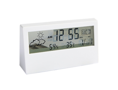 ELKUAIE Despertador electrónico, pantalla meteorológica, despertador pequeño para niños y estudiantes.