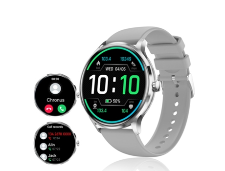 Smartwatch BISBISOUS QS80 1.39 Pulgadas Bluetooth 5.2 TFT Full Touch IP67 iPhone Android Gris