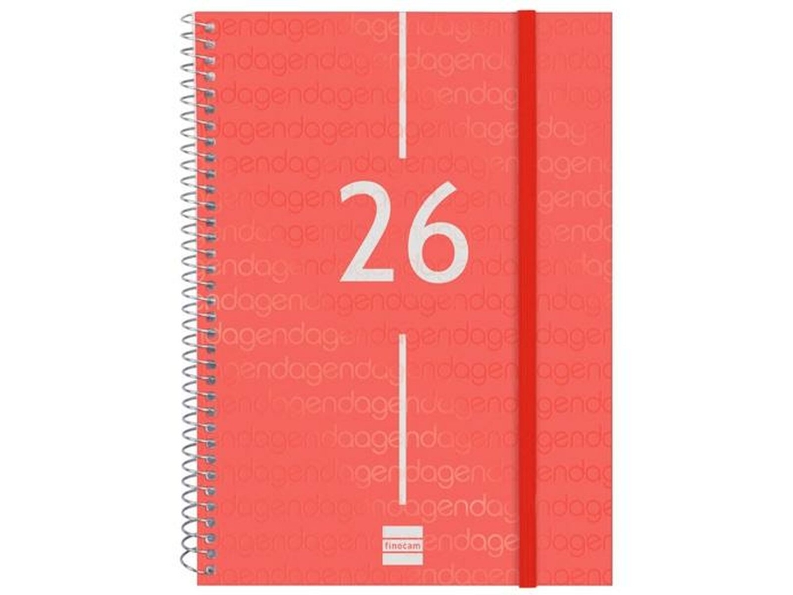 Agenda roja Finocam A5 15,5 x 21,2 cm 2026