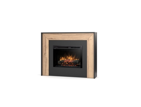 Chimenea LED eléctrica independiente ZUNI 26' 120.2 x 96 x 27.5 Roble claro / Negro OUTINFIRE