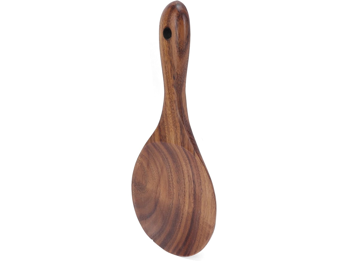 Cuchara de arroz de madera, espátula para servir con mango grueso y resistente para uso doméstico, Ac Gokoco