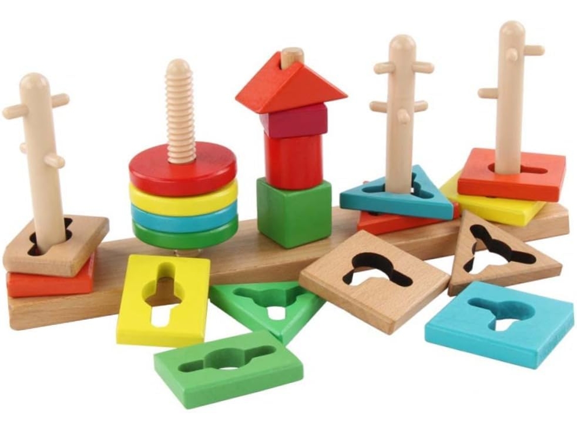 1 Juego De Juguetes Educativos Montessori De Madera Con Formas Geométricas Para El Desarrollo