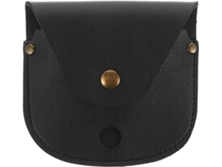Estuche Reloj Cuero Sintético Negro Bolsillo Cómodo Cadena Resistente Acampar Almacenamiento Portátil
