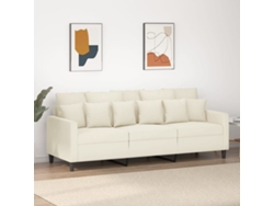 Sofá de terciopelo de 3 plazas, 180 cm, color crema, Wsd437250 Lovely Home