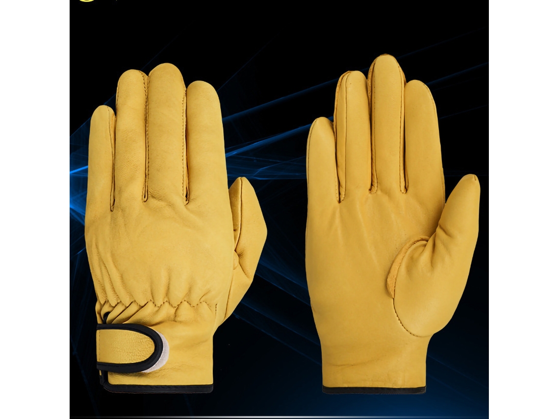 Guantes De Trabajo De Cuero Resistentes Para Jardinería Y Trabajos Diarios, Xxl, Amarillos.