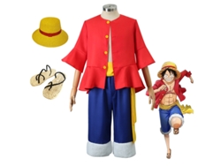 Conjunto completo de sombrero y zapatos para cosplay de One Piece Luffy 110