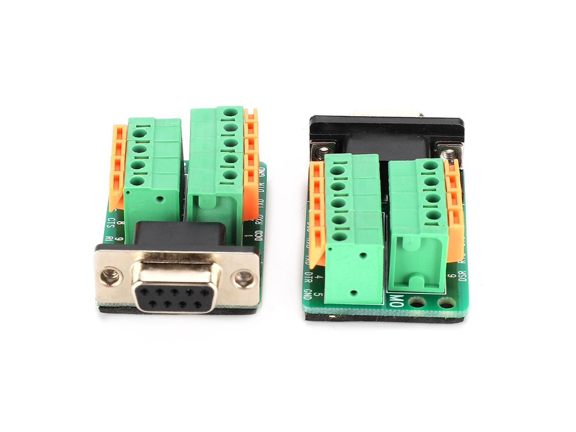 2pcs Adaptador De Terminal Hembra Db9 9pin Placa De Desconexión Rs232 Conector Db9-m0-00