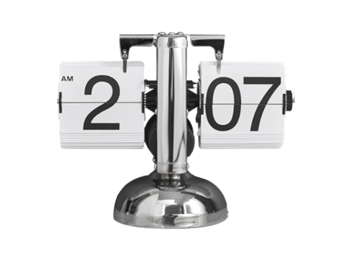 2026-reloj De Mesa Retro Minimalista Digital De Volteo Automático Mecánico Con Pie Individual Blanco Para Salón Hogar