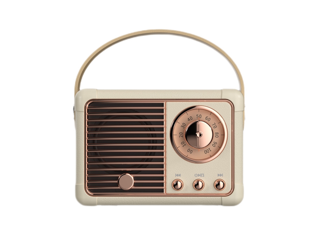 Altavoz Bluetooth retro, decoración retro, altavoz Bluetooth inalámbrico portátil Mdug (blanco)