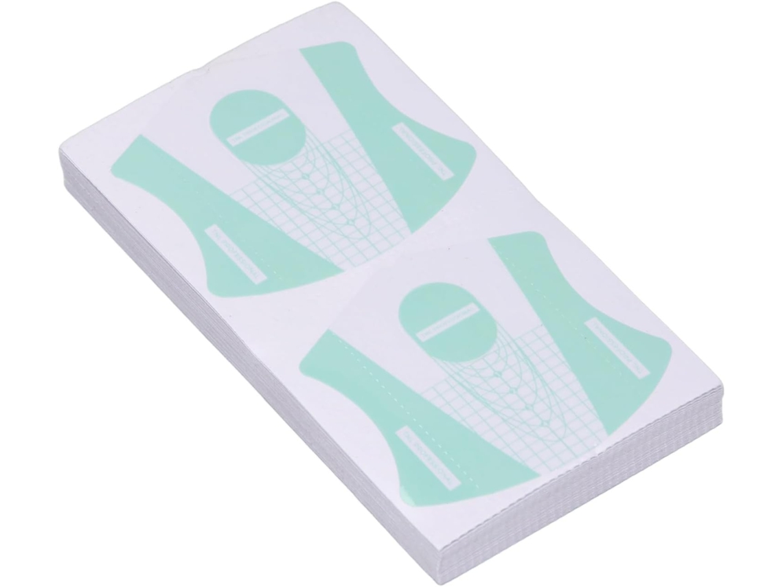 Juego De 100 Moldes De Uñas Reutilizables, Pegatinas De Manicura, Acrílico, Verde