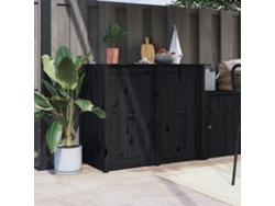 Puertas de cocina exteriores (2 unidades, 50 x 9 x 82 cm), pino macizo, color negro, WSD858139 Lovely Home