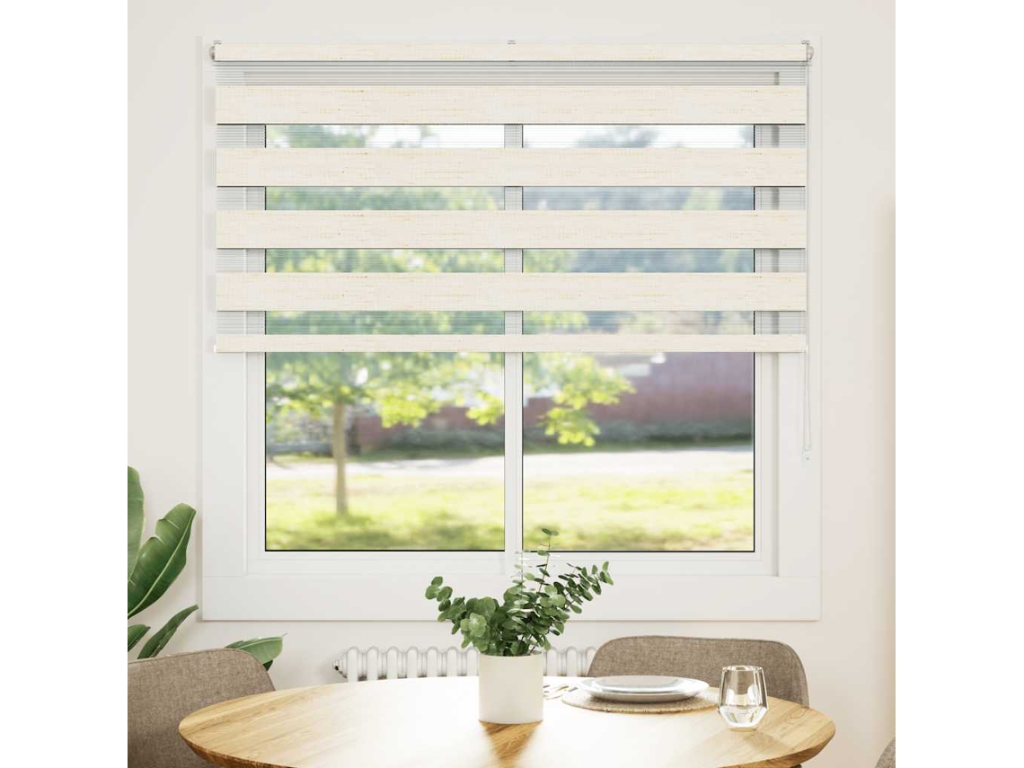 Maison Exclusive - Estor Cebra Beige Mármol Tejido Ancho 135,9 Cm Poliéster