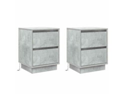 Maison Exclusive - Armario De Noche 2 Pcs Gris Concreto 39 X 34,5 X 50 Cm