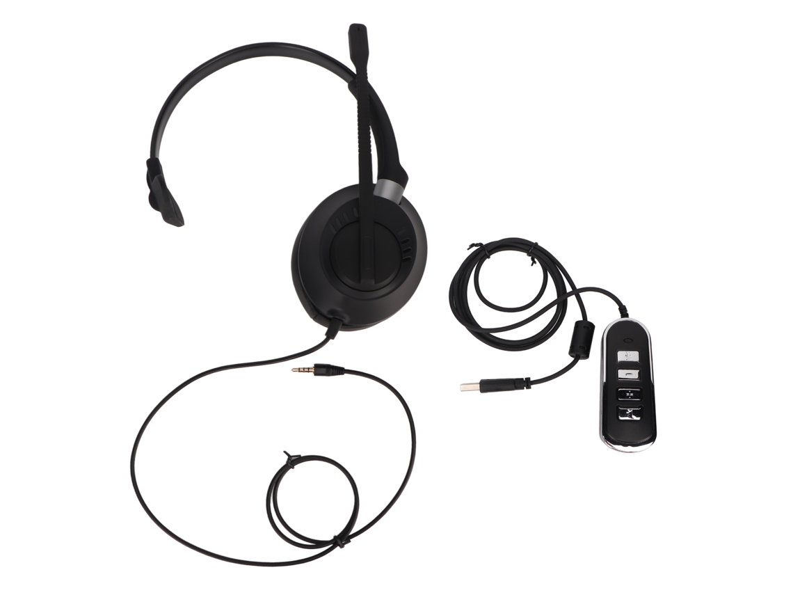 Auriculares Telefónicos Monoaurales De 3,5 Mm Con Reducción De Ruido Y Tarjeta De Sonido Usb Para Empresas.