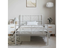 Estructura Cama Sin Colchón Con Estribo Metal Blanco 100x190 Cm