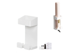 Porta Plancha De Rizo De Acero Inoxidable Montaje En Pared Estante Para Herramientas De Pelo Baño