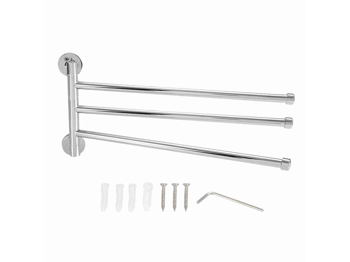 Toallero giratorio de pared con estante y gancho para baño