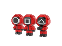 Bloques De Construcción De Presa De Calamar En Miniatura. 3 Guardias. 700 Piezas, 8x4x4 Cm Cada Una.
