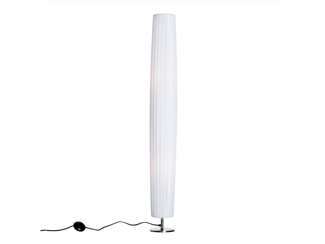 Luminária De Chão Moderna 2 Lâmpadas E27 Interruptor Aço Inox 120cm Branca