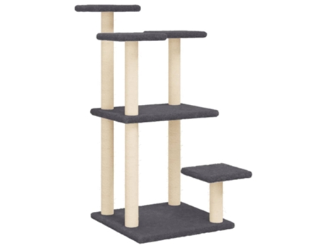 Postes rascadores para gatos con plataformas gris oscuro VIDAXL (98,5cm)