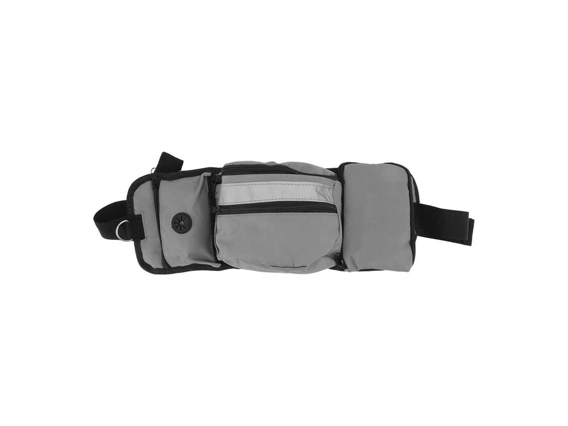 Riñonera de entrenamiento para mascotas con múltiples bolsillos y bolsa de premios extraíble, gris