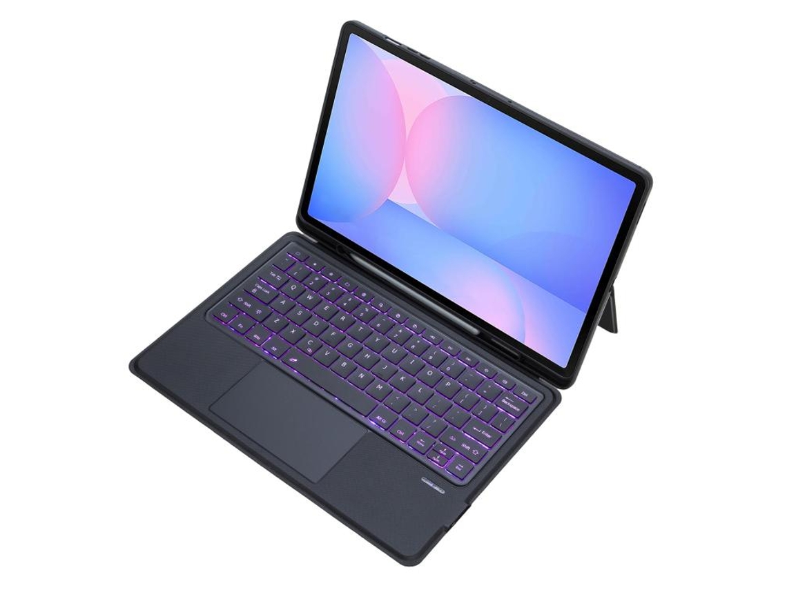 Funda de cuero para Samsung Galaxy Tab S10 Fe con teclado Bluetooth retroiluminado desmontable y panel táctil Zruxe