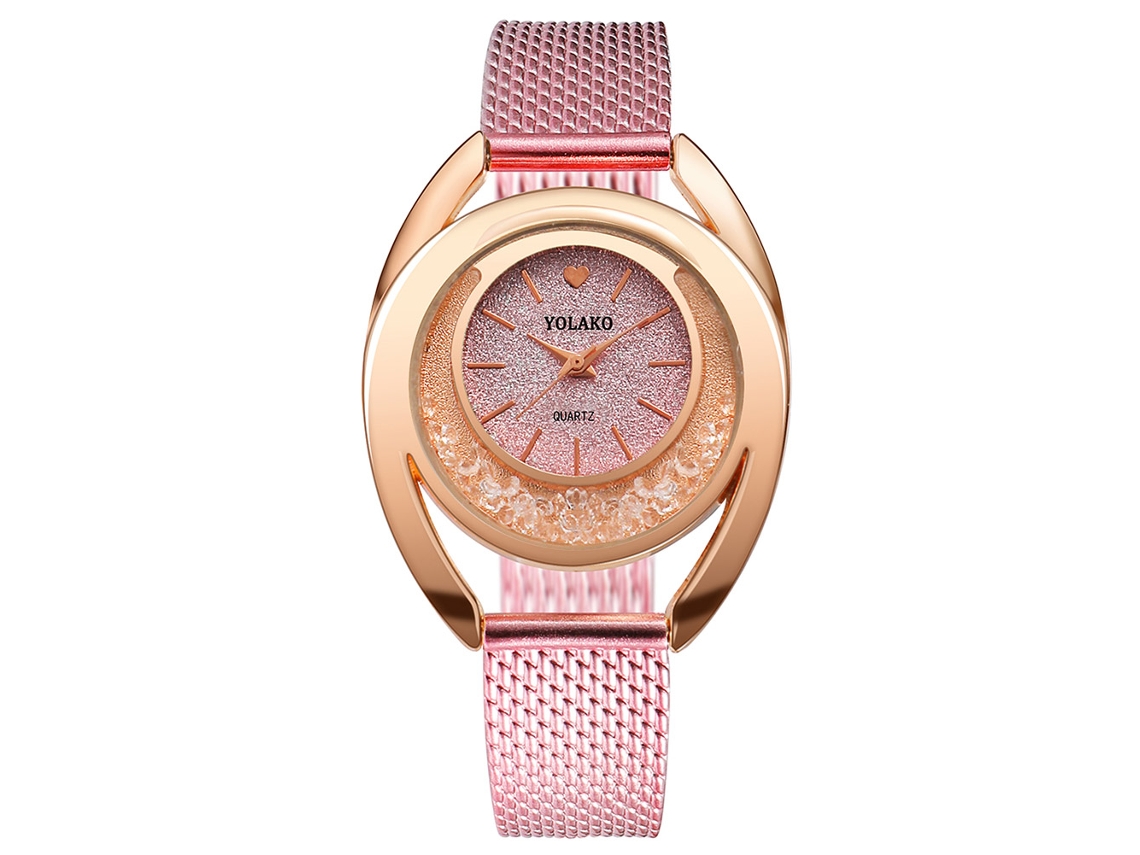 Relógio De Quartzo Feminino Com Pulseira De Liga Fashion Padrão De Dial Céu Estrelado Casual (café)
