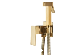 Grifo de bidé para baño, limpieza a alta presión, construcción de latón, oro cepillado