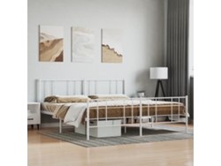 Estructura Cama Sin Colchón Con Estribo Metal Blanco 180x200 Cm