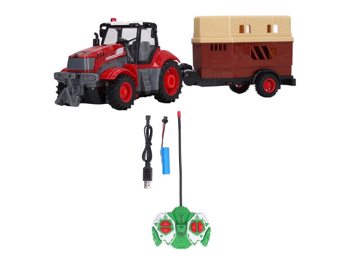 Brinquedo Trator Agrícola Com Controle Remoto Educativo Recarregável Para Crianças