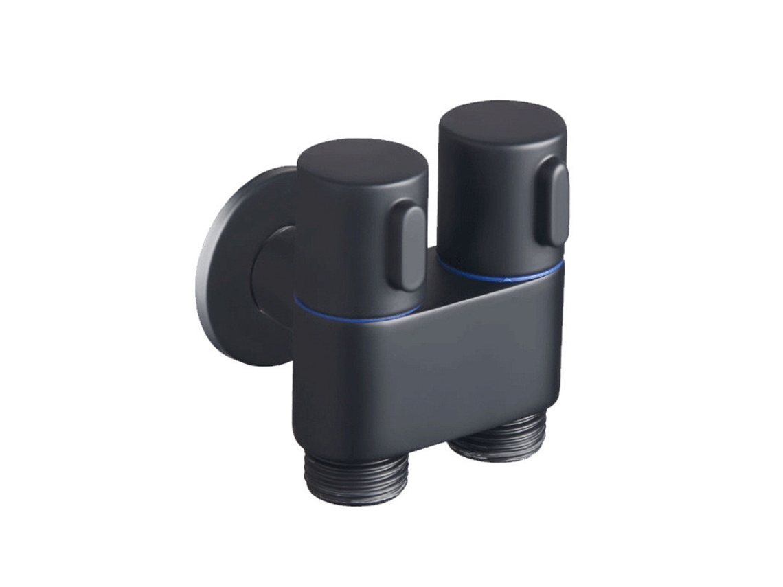 Grifo Multifunción G1/2, Válvula De Control Dual 1 Entrada 2 Salida (negro) Chrui