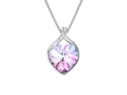 Colgante De Corazón Con Cristal De Austria En Plata Para Mujeres Joyería Ajustable