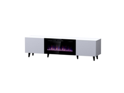 Mueble de TV CAMA MEBLE PAFOS RTVK BI Blanco Negro Laminado Plástico Madera MDF Aglomerado 180x49x42 cm