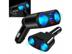 Adaptador De Toma De Mechero De Cc Con 2 Salidas, Adaptador De Corriente Integrado Y Divisor De Toma Usb Para Coches, 12-24 V
