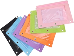 Conjunto De 6 Pastas De Arquivo Duráveis Em Tecido Oxford Com Zíper E Janela Transparente. Estojo Leve E