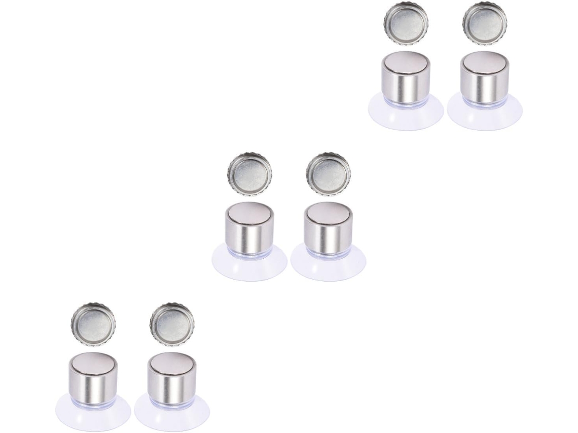 Juego de 6 soportes magnéticos con ventosa para puertas de baño: prácticos, fáciles de instalar y duraderos. Slowmoose